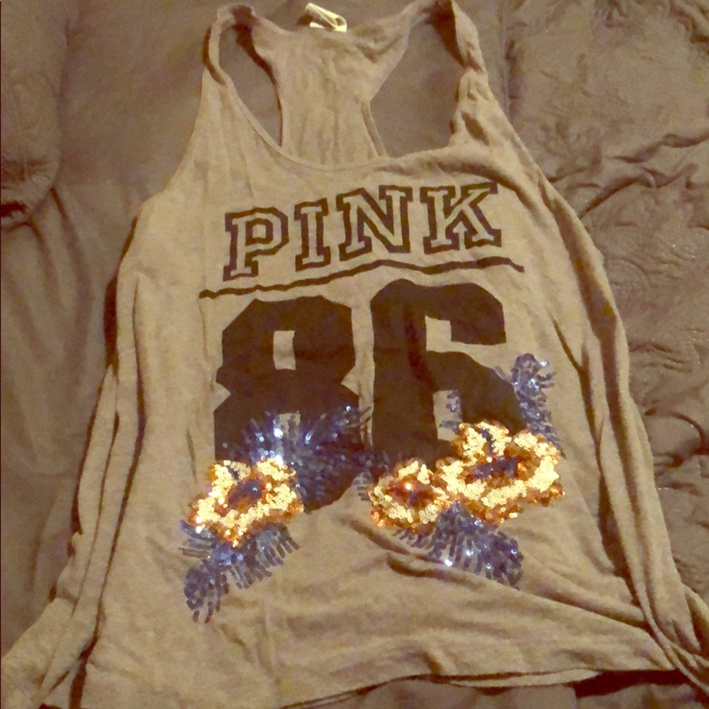 VS PINK racerback tank with sequin accent!